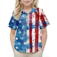 thumbnail image 6 of MKOSPLRT 2-15 Years Button Down Shirts for Boy Girl Short Sleeve American Flag Shirts Summer 4th of July T Shirts Beach Tees, 6 of 9