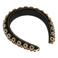 thumbnail image 6 of Unique Bargains 1 Pc Bling Rhinestone Headband  Double-layered Rhinestone Black Flannel Wide Edge Headband 5.71"x1.30, 6 of 7