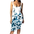 thumbnail image 2 of SMihono Robe Maxi Bohème d'Été pour Femmes Grande Taille Mode Décontractée Manches Courtes Épaules Dénudées Imprimé Col Rond Robe de Plage, 2 of 4
