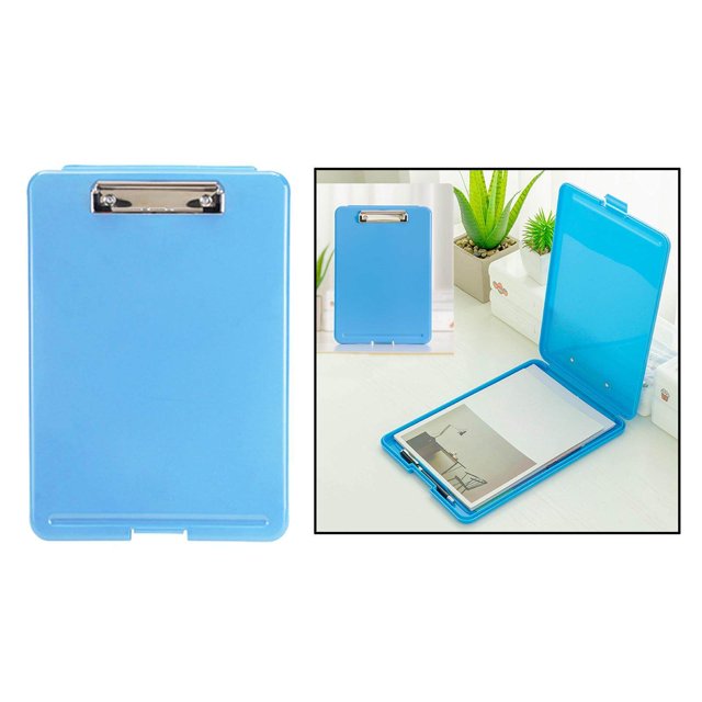 Plastic A4 File Box Document Case Office Organizer Multifunctional Multifunctional Test Paper Box Folder Writing Pad Box Organizer Supply Blue B