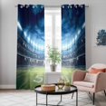 thumbnail image 6 of Kitchen Curtains 84 Inch Length 2 Panels, Rugby Grommets Window Treatment Curtain, Modern Sport Blue Green Landscape Thermal Curtains Drapes for Living Room/Bathroom, 6 of 9