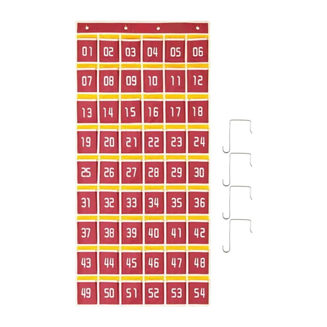 Gráfico de Bolsillo para El Aula, Organizador Colgante para El Aula, Soporte para Teléfono, Bolsillo, Soporte para Calculadora, Organizador de Bolsill Rojo