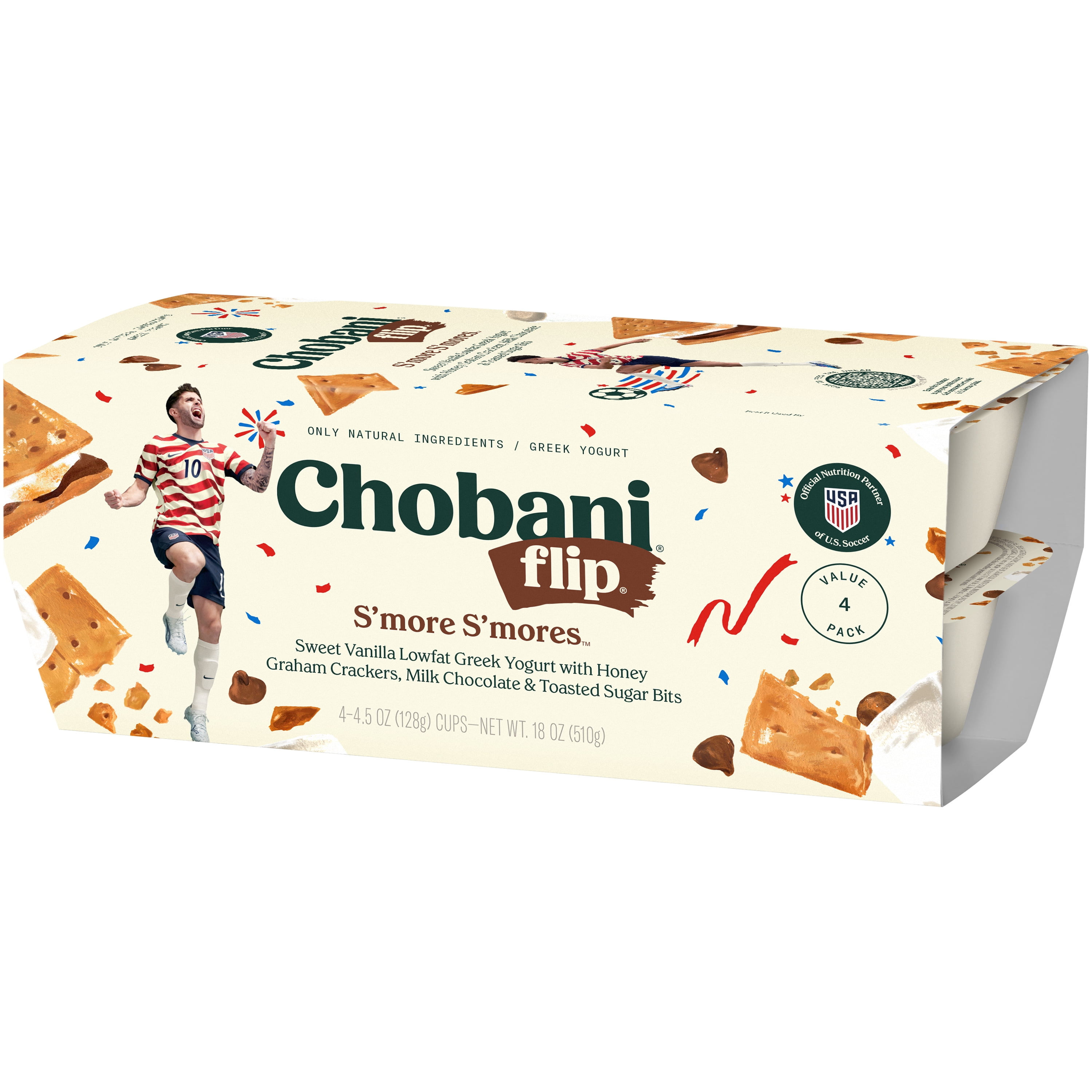 Chobani Flip Low-Fat Greek Yogurt S'more S'mores 4.5 oz 4 Pack