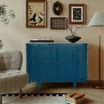 thumbnail image 3 of 47''Oval Storage Cabinet with 4 Doors,Buffet Sideboard Cabinet with Storage, Fluted Accent Storage Cabinet with Curvy Edge, Sliding Door, Freestanding Credenza, Console Table for Living Room, Kitchen, 3 of 12