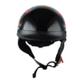 thumbnail image 4 of 1Storm Motorcycle Half Face Helmet Mopeds Scooter Pilot with retractable Inner Smoked Visor HKY205V, Red Skull, 4 of 10