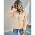 thumbnail image 3 of PRETTYGARDEN Women's Casual Long Sleeve Lapel Zipper Sweatshirt Drawstring Loose Pullover Tops, 3 of 7