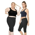 thumbnail image 2 of Stretch Is Comfort Women's Oh so Soft PS Knee Length Leggings Black X-Large, 2 of 6