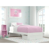 Colorado Twin Bed with Foot Drawer in White with USB Turbo Charger