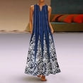 thumbnail image 2 of Outfmvch black dresses for women Plus Size Print Daily Casual Sleeveless Vintage Bohemian V Neck Maxi Dress womens dresses fall dresses, 2 of 9