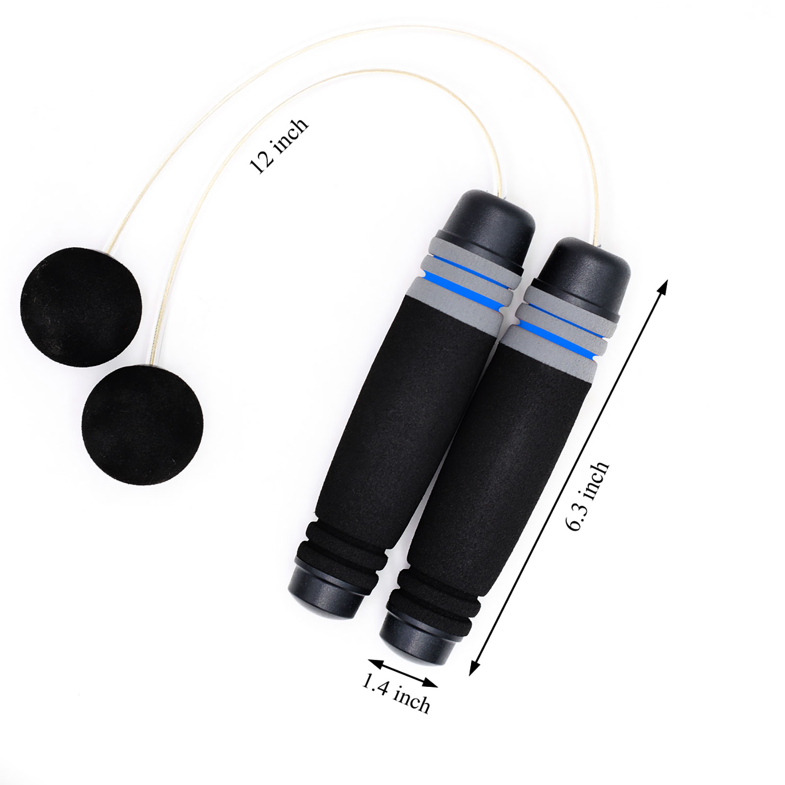 Ueasy Cordless Jump Rope With Anti-slip Memory Sponge Handles, Fitness Tangle Free Ropeless, For Home Office Bedroom Outdoors Crossfit Speed Jump Rope for Women Men Kids