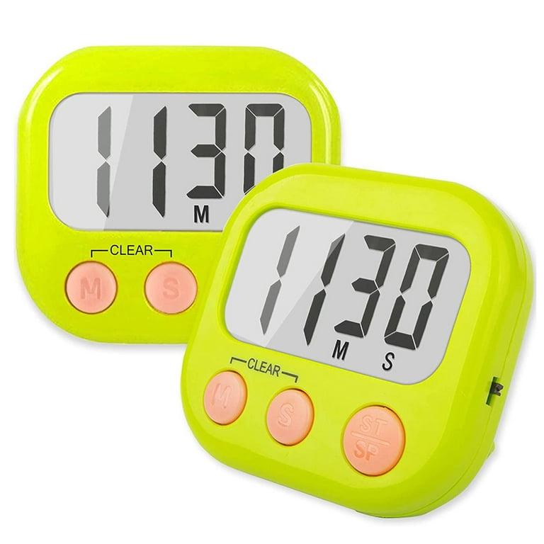 2PCS Digital Kitchen Timer Timers for Kids, Kitchen Timer for Cooking Magnetic Back and Switch Second Minute Count Up Countdown, Multicolored - Walmart.com