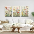 thumbnail image 3 of Framed Colorful Wildflower Canvas Wall Art Set Of 3 Flowers Pictures Prints Flowers Printing Floral Watercolors Flower wall Decor Living Room Girls Bedroom Bathroom, 3 of 6