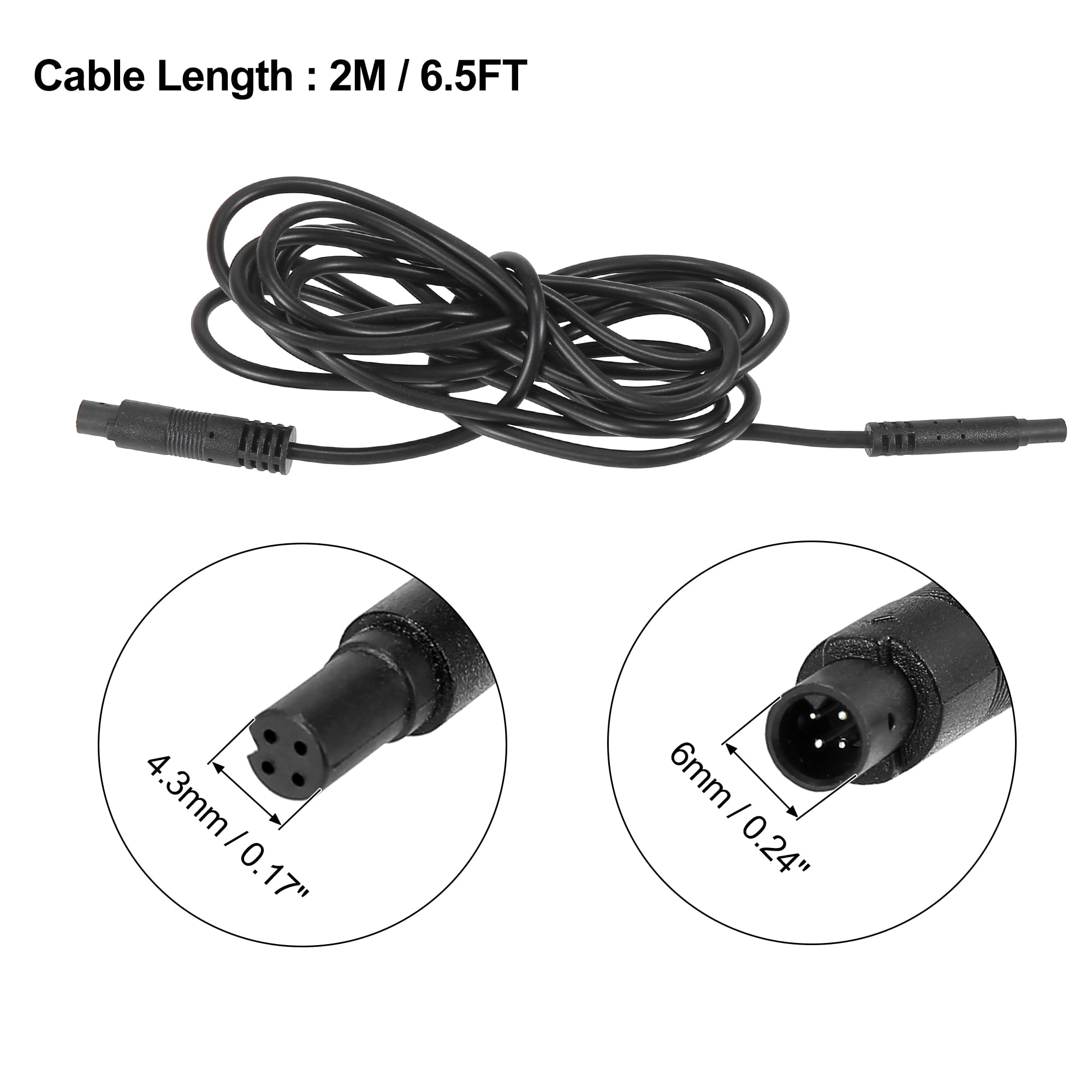 Backup Camera Extension Cable 4 Pin 6.5 Ft/2M Dash Cam Cord Car Dash Camera Rear View Camera Cord Wires 