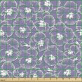 thumbnail image 2 of Floral Sofa Upholstery Fabric by the Yard, Violets of Meadow Pastel Blossoming Swirly Flowers Motif Feminine Gardening Buds, Decorative Fabric for DIY and Home Accents, Mauve White by Ambesonne, 2 of 5