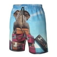 thumbnail image 5 of Disketp Men'S Swim Trunks Hawaiian Breathable Surf Beach Swimsuits Mesh Lining Beach Shorts With Pockets-Elephant Sits On A Stack Of Luggages Ocean, 5 of 9
