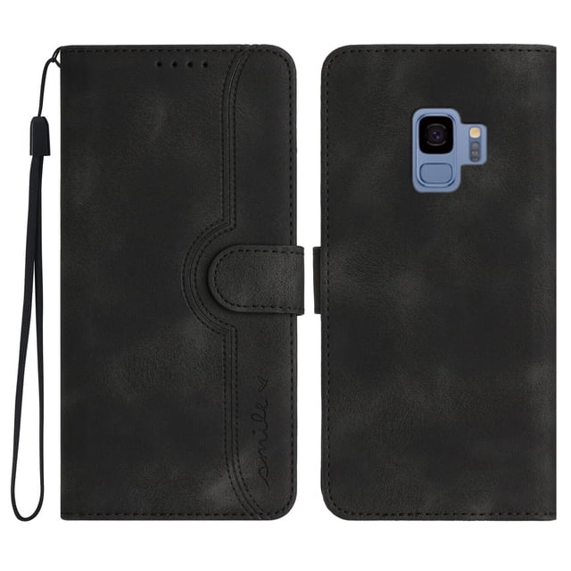Compatible with Samsung Galaxy S9 Case Premium PU Leather Wallet with Built-in Magnet Cover