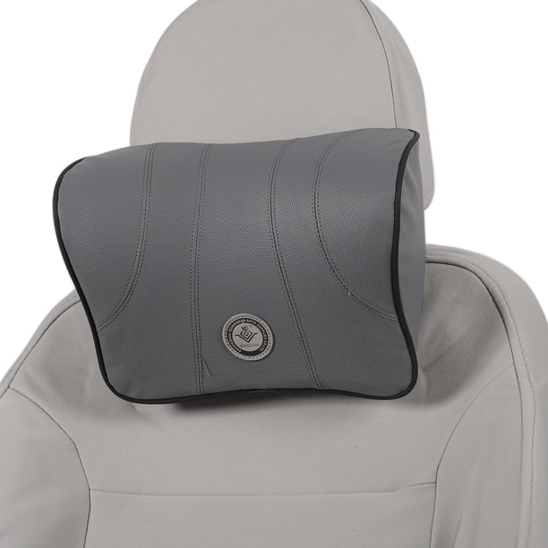 Almohada para reposacabezas de automóvil Unique Bargains, soporte para cuello ergonómico y cómodo, cuero Nappa y espuma de memoria, ancho ajustable, gris, 1 Pcs para conducción y viajes