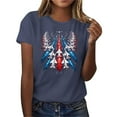 thumbnail image 5 of PXLKNZH Fun 4th of July Tops Women Independence Day Plus Size Short Sleeve Graphic Tees 2025 Summer V Neck Patriotic T-Shirts,Dark Blue,M, 5 of 8