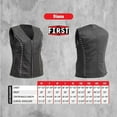 thumbnail image 3 of First Mfg Co - Diana - Women's Motorcycle Biker Riding Black Leather Vest - Extra Small, 3 of 5