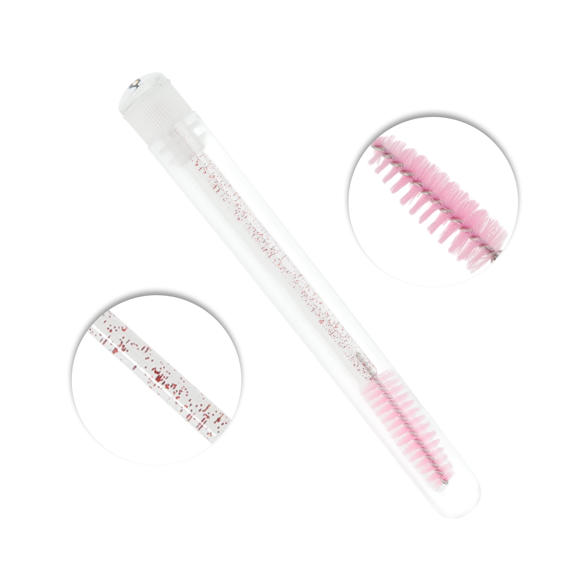 Unique Bargains 1 Pc Convenient Soft Nylon Bristles Eyelash Brush for Vacation White