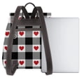 thumbnail image 3 of Balery Heart Black Buffalo Plaid Gingham Mochila de Cuero para Mujeres, Gran Capacidad, Bolsa de Viaje Multifuncional, Mochila de Cuero y Bolsa de Hombro para Mujeres, 3 of 4