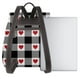 thumbnail image 3 of Balery Heart Black Buffalo Plaid Gingham Mochila de Cuero para Mujeres, Gran Capacidad, Bolsa de Viaje Multifuncional, Mochila de Cuero y Bolsa de Hombro para Mujeres, 3 of 4