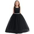 thumbnail image 2 of Girls Dresses Party Dress for Girls Flower Girls Satin Pageant Dress For Wedding Kids Pearls Prom Gowns With Bow Knot, 2 of 7