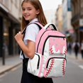 thumbnail image 6 of FKELYI 17 Inch Schoolbag Spacious Kids Backpack with Multi-Pockets for Boys Primary School Bookbag Baseball Pink Drip Print Travel Backpacks for Elementary Student, 6 of 7