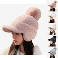 thumbnail image 3 of ZACPNCV Women Autumn and Winter Ear Warm Hats Baseball Wool Ball Cap and Fleece Animals Tongue Knitted Hats Black, 3 of 3