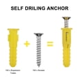 thumbnail image 5 of unbranded 100Ud Anclajes De Yeso Amarillos Con Tornillos Autotaladrantes De Inoxidable, 5 of 5