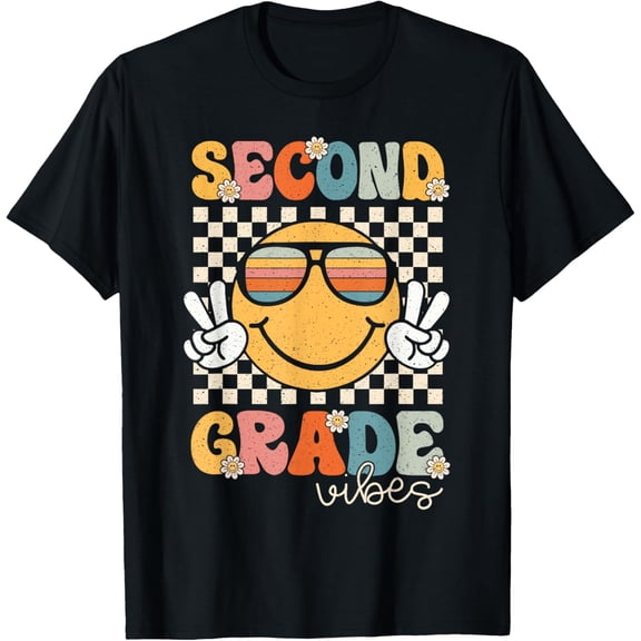 Second Grade Vibes Smile First Day of School Gifts 2nd Grade Team T-shirt
