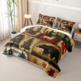 thumbnail image 3 of Erosebridal Vintage Cabin Patchwork Twin Quilt Set,Maple Bear Buck Print Twin Coverlet Set For Boys,2-Piece, 3 of 7