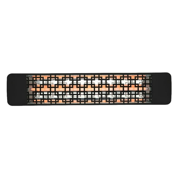 EF15120B5-Eurofase Heating-1500 Watt Plug-In Electric Infrared Single Element Heater-Black Finish-Brix Decorative Fascia