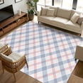 thumbnail image 2 of 6x9 Area Rugs, Abstract Plaid, Non-Skid Rubber Backing Large Rectangle Rugs - Living Room Bedroom Home Office, Minimalistic Multi Colors Country Rustic Plaid Indoor Floor Mat Carpets Washable Rug, 2 of 9