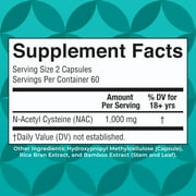 MaryRuths NAC Capsules Supplement, NAC 1000mg per Serving, Vegan, Gluten Free, Unisex, Adult Ages 18+, 120 ct, 60 Servings