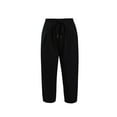 thumbnail image 3 of xiaxaixu Women Casual Shorts, Solid Color High Waist Drawstring Cropped Pants, 3 of 9