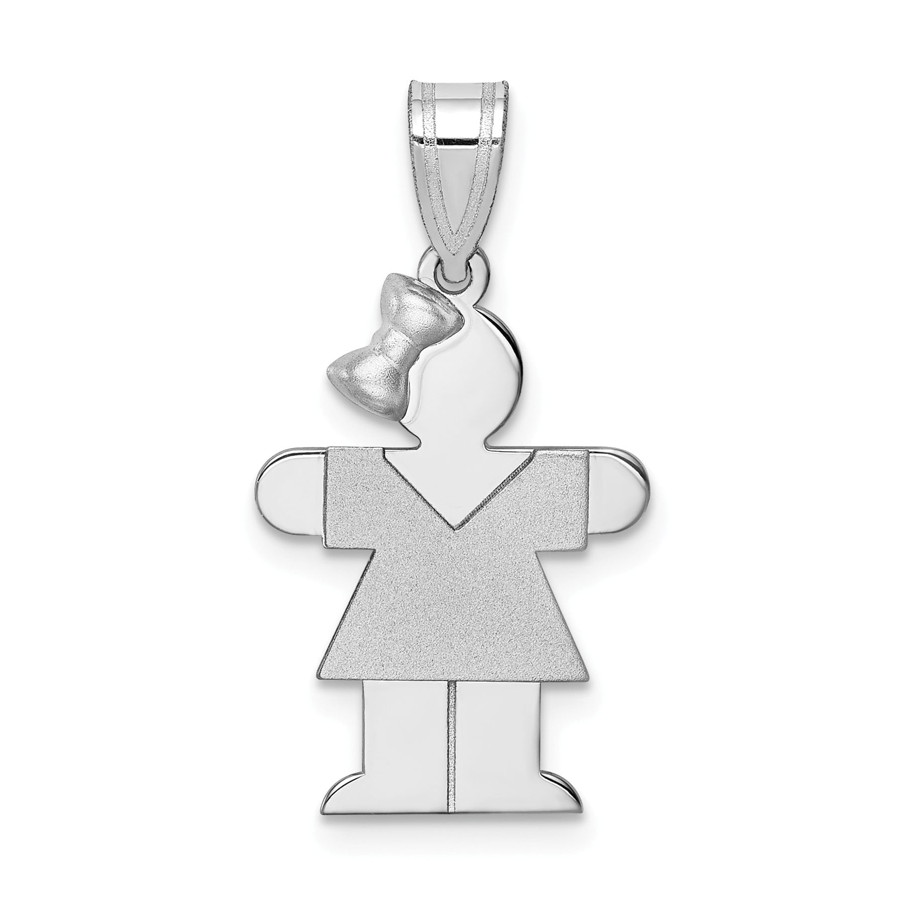 18-Inch Rhodium Plated Necklace with 6mm Light Sapphire Birthstone Beads and Sterling Silver Blessed Emilee Doultremont Charm.