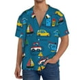 thumbnail image 2 of Picia Transportations with Buildings Men's Linen Shirts Short Sleeve Cuban Beach Shirts Casual Shirts Button Down Shirt for Men Beach Summer Wedding Shirt-X-Large, 2 of 7