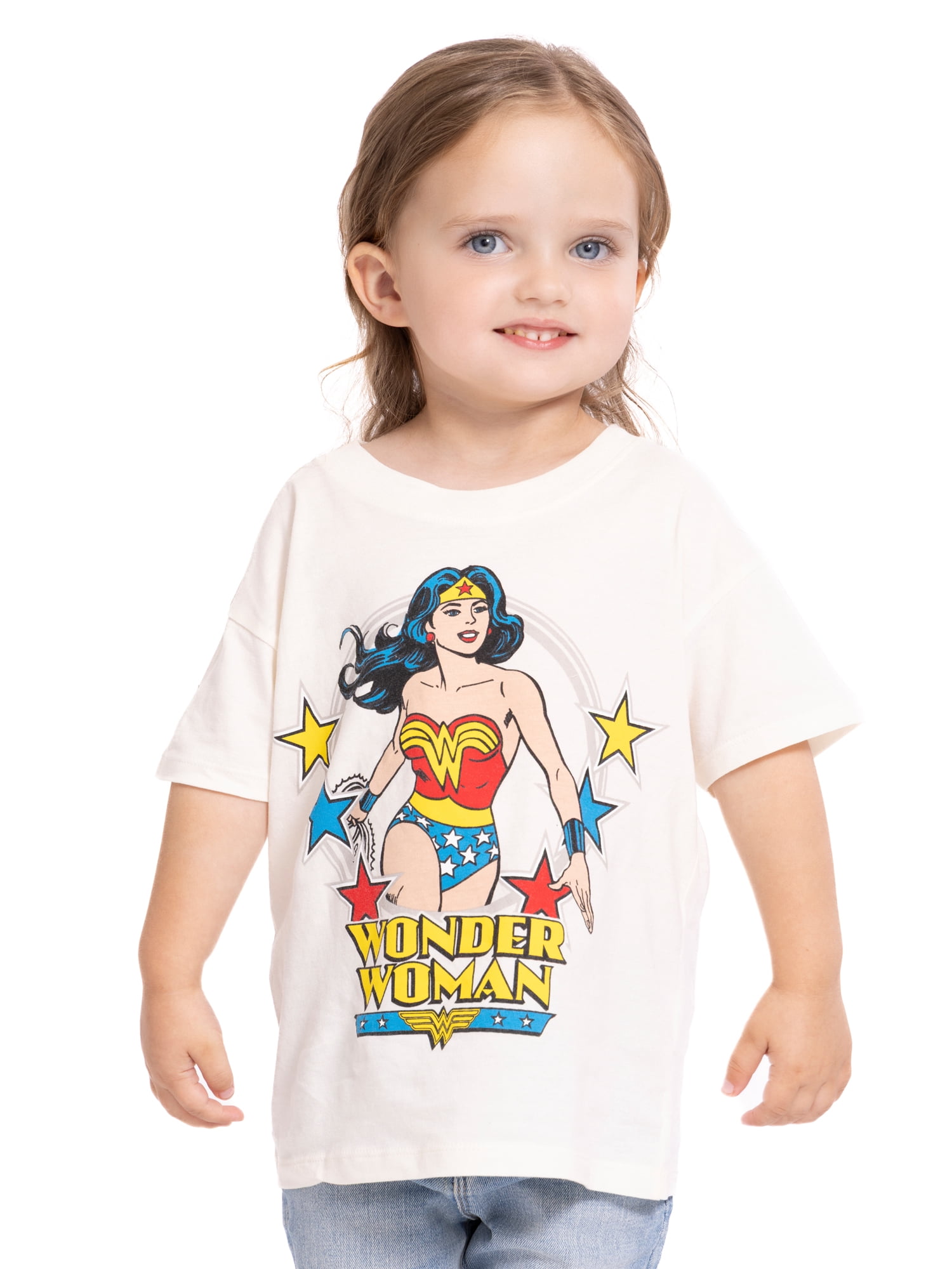 DC Comics Toddler Girls' Wonder Woman Graphic Tee with Short Sleeves, Sizes 12M-5T