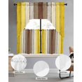thumbnail image 2 of Yellow Brown Swag Curtains for Living Room/Bedroom Windows, Farmhouse Wood Grain Vintage Striped Kitchen Curtains and Valances Set 36 Inch Length, Light Filtering Swags Valance Curtain Panels, 2 of 5