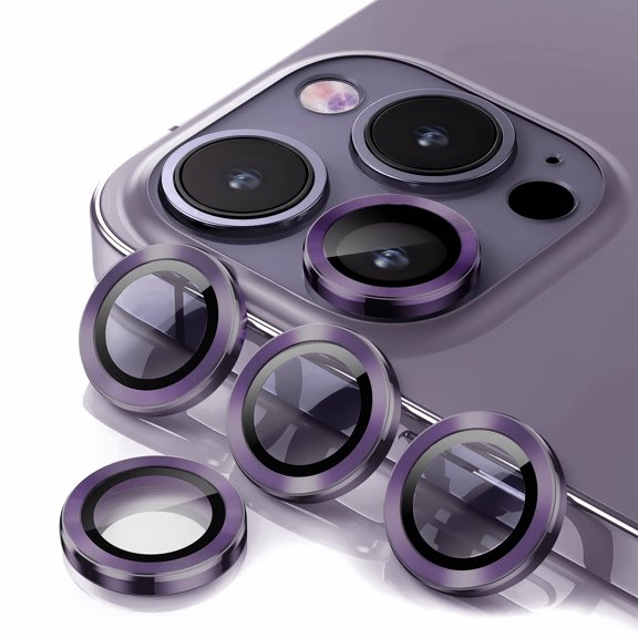 Smasener for iPhone 14 Pro Max (6.7 inch)/ iPhone 14 Pro (6.1 inch) Camera Lens Protector,Anti Scrach HD Tempered Metal Glass Camera Screen Protector Shockproof Cover Film