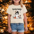 thumbnail image 2 of TOWED22 Girls Boys Halloween Shirt Cute Graphic Shirt Halloween Shirt Kids Spooky Season Fall Short Sleeve Tee Tops, 2 of 7