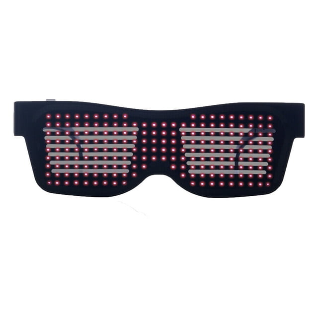 Minnieouse Las gafas LED inalámbricas verdaderas luminosas se iluminan con el control de la aplicación que brilla intensamente Carnival Club Lentes rojo Minnieouse JJ25635-01B