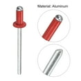 thumbnail image 4 of Uxcell 3.2mm x 7mm Aluminum Open End Flat Round Head Blind Rivets, Red 200 Pack, 4 of 5