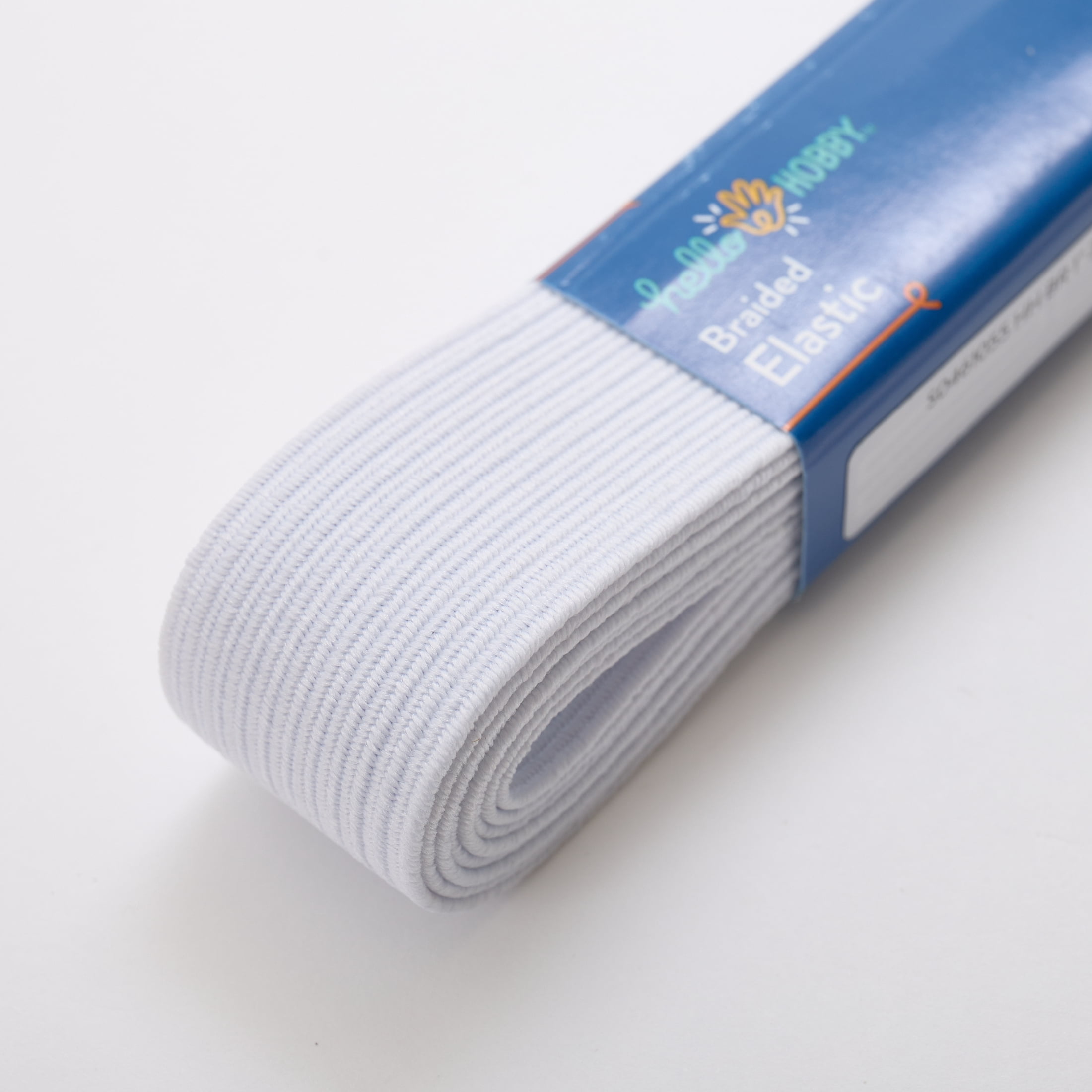 Hello Hobby White Braided Elastic 1-Inch x 2.5-Yards for Sewing & Craft