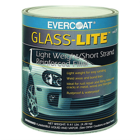 Fibre glass Evercoat GLASS-LITE 100639 Lightweight Short Strand Reinforced Filler, 1 gal Can, Green, Liquid