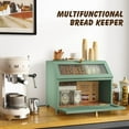 thumbnail image 7 of Double Layer Bread Box With Golden Trim for Countertop, Wooden Bread Container for Kitchen Counter, Corner Bread Storage (Green), 7 of 7