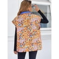thumbnail image 5 of Womens Floral Oversized Puffer Vest Cap Sleeve Winter Warm Puffy Quilted Jackets Coat, 5 of 6