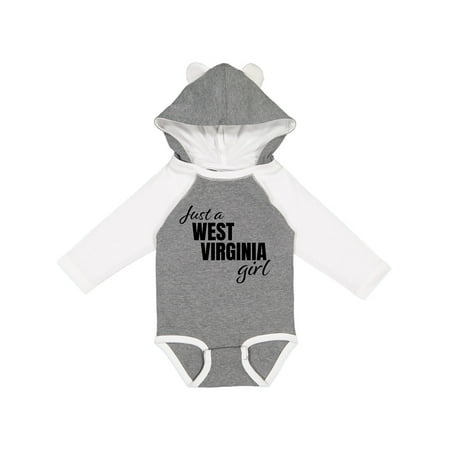 

Inktastic Just a West Virginia Girl Born and Raised Girls Long Sleeve Baby Bodysuit