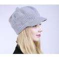 thumbnail image 2 of WITHMOONS Winter Knit Newsboy Caps Lady Warm Baker Beanie Hat YZG0081 (Grey), 2 of 5